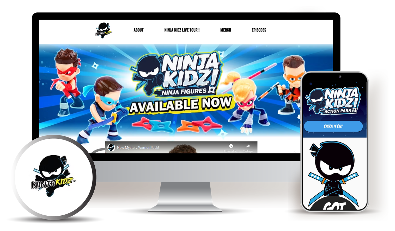 Ninja Kidz TV website designed by Stars and Stripes Marketing